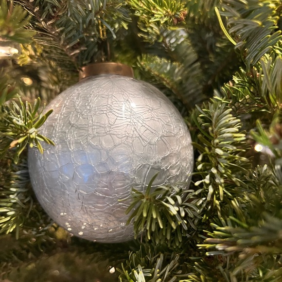 Restoration Hardware Mercury Glass Heavy Christmas ornament silver 3.75” - Picture 1 of 8